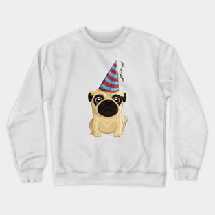 Birthday Pug Crewneck Sweatshirt